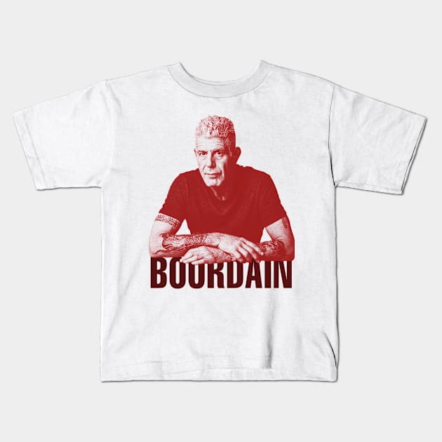 CULINARY ADVENTURE BOURDAIN Kids T-Shirt by Greater Maddocks Studio